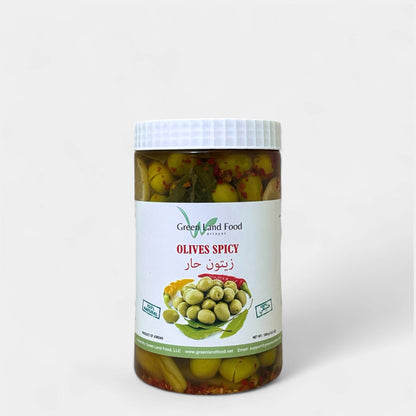 Green Olives Spicy - 1 KILO - Green Land Food, LLC