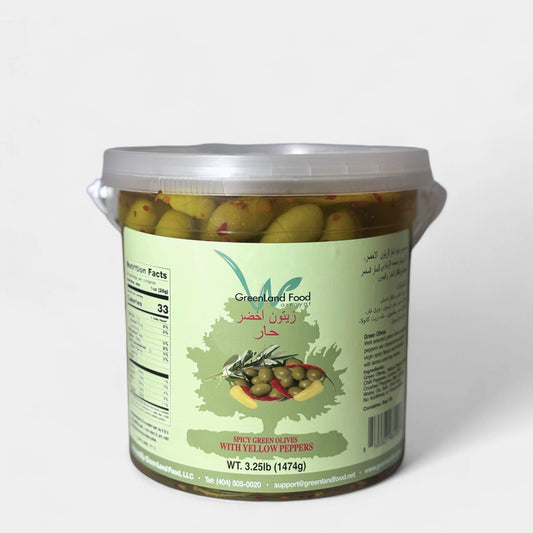 Green Olives Spicy - 3.25lb - Green Land Food, LLC